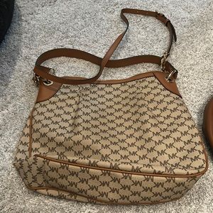 Michael Kors emblem print hobo bag